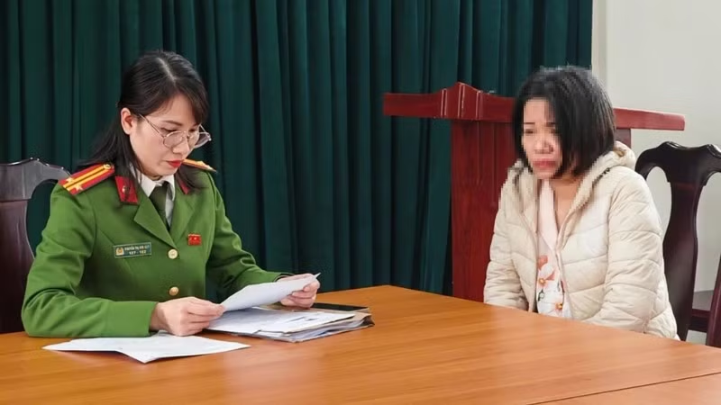 Bị cáo Trương Thị Bắc tại cơ quan điều tra. (Ảnh: Bộ Công an)