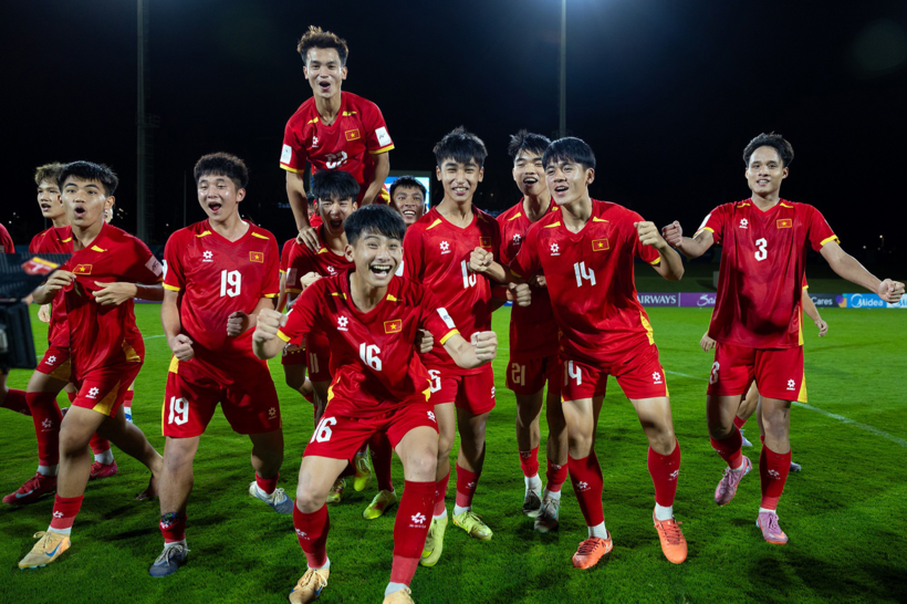 U17 Việt Nam đạt được nhiều mục tiêu sau trận thắng U17 UAE. Ảnh: VFF