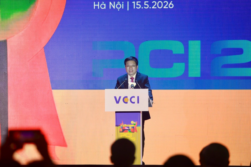 Chủ tịch VCCI Hồ Sỹ Hùng phát biểu tại lễ công bố (Ảnh: Dương Dũng)/ Theo Dân trí