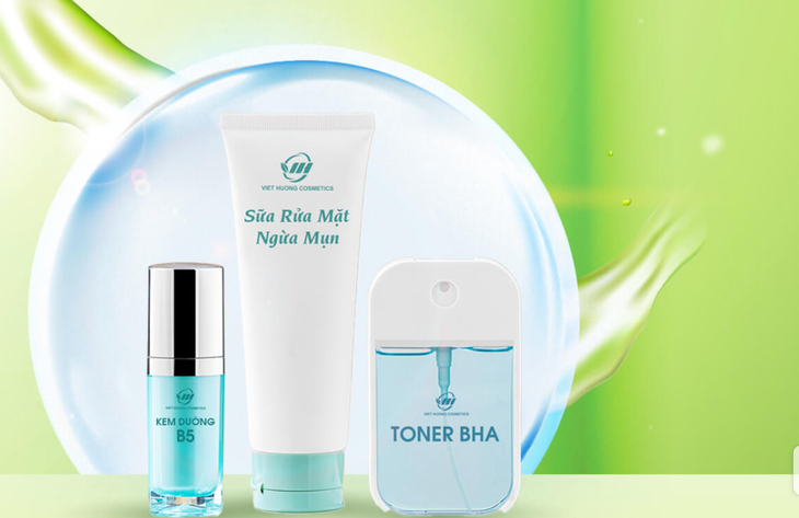 Một số sản phẩm do Công ty mỹ phẩm Việt Hương sản xuất - Ảnh: Website/ Theo báo Tuổi trẻ online