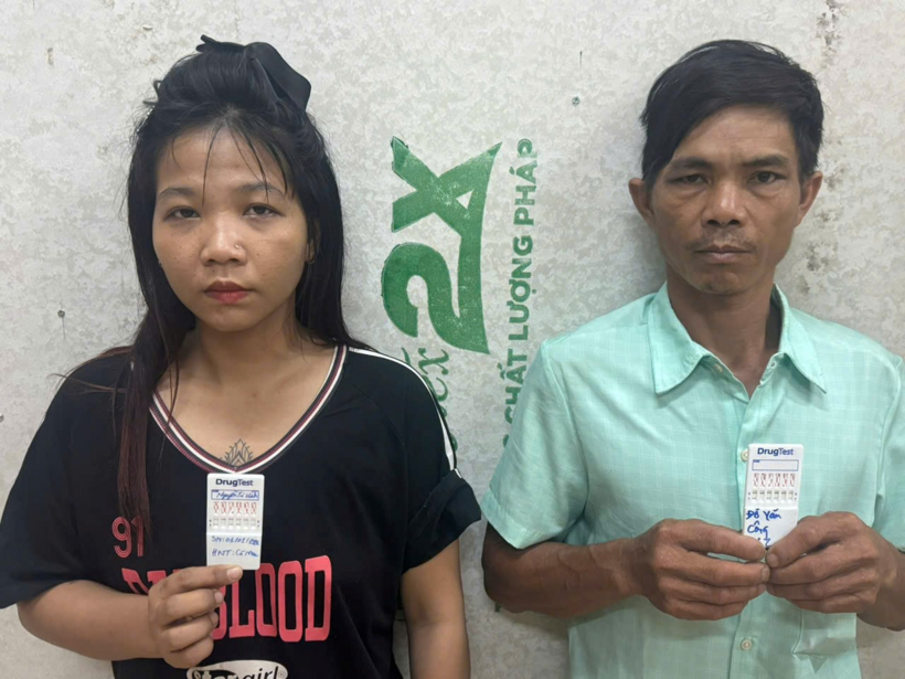 Các đối tượng tổ chức sử dựng trái phép chất ma túy. (Ảnh: Công an TP.Đồng Nai)