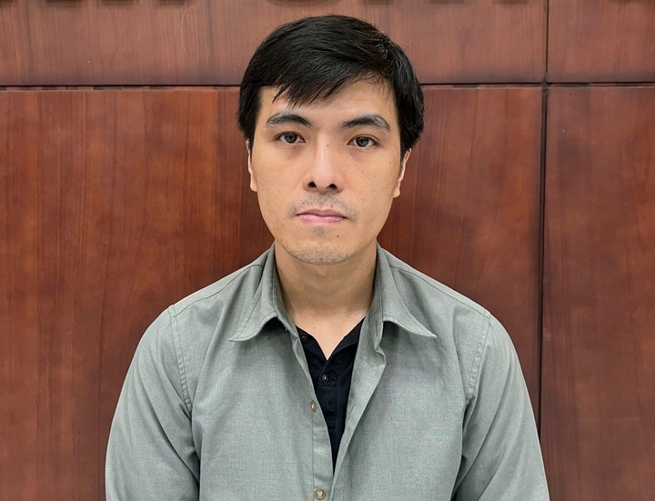 Lưu Phát Thuận tại cơ quan công an. Ảnh: VTC News