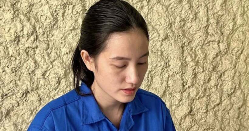 Nông Thị Thu Thủy tại cơ quan công an.