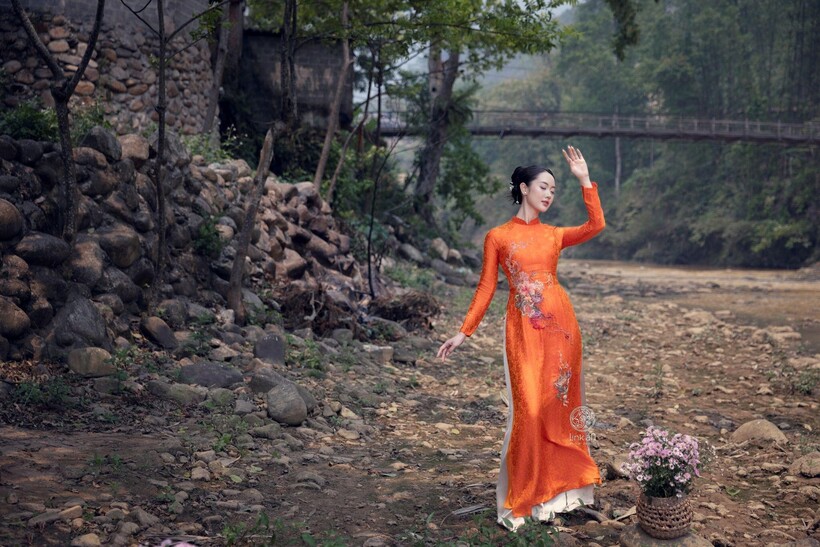 BST Áo dài Lam Hy - Khi thiên nhiên Tây Bắc tái hiện qua kỹ thuật thêu nổi 3D đa tầng - 5