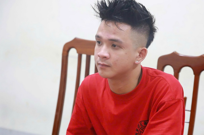 Nguyễn Công Đức Thắng tại cơ quan công an. Ảnh: Công an tỉnh Nghệ An