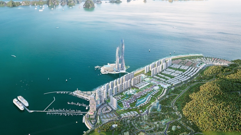 Phối cảnh tổng thể Sun Elite City - tổ hợp đô thị tiên phong thắp sáng nền kinh tế đêm tại Bãi Cháy. Ảnh: Sun Property.