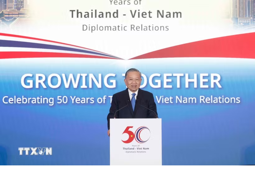 Tổng Bí thư, Chủ tịch nước Tô Lâm chia sẻ, diễn đàn là một điểm nhấn quan trọng trong chuyến thăm chính thức Thái Lan lần này - Ảnh: TTXVN