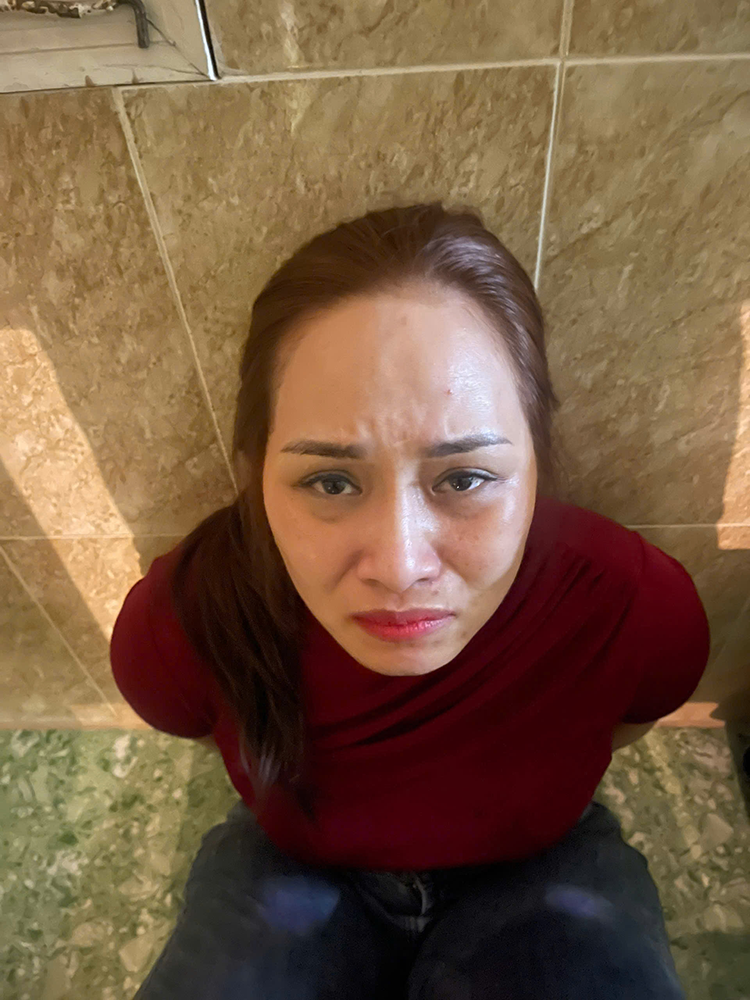Đối tượng Vũ Thị Ngọc Huyền khi bị bắt giữ. Ảnh: Vietnamnet