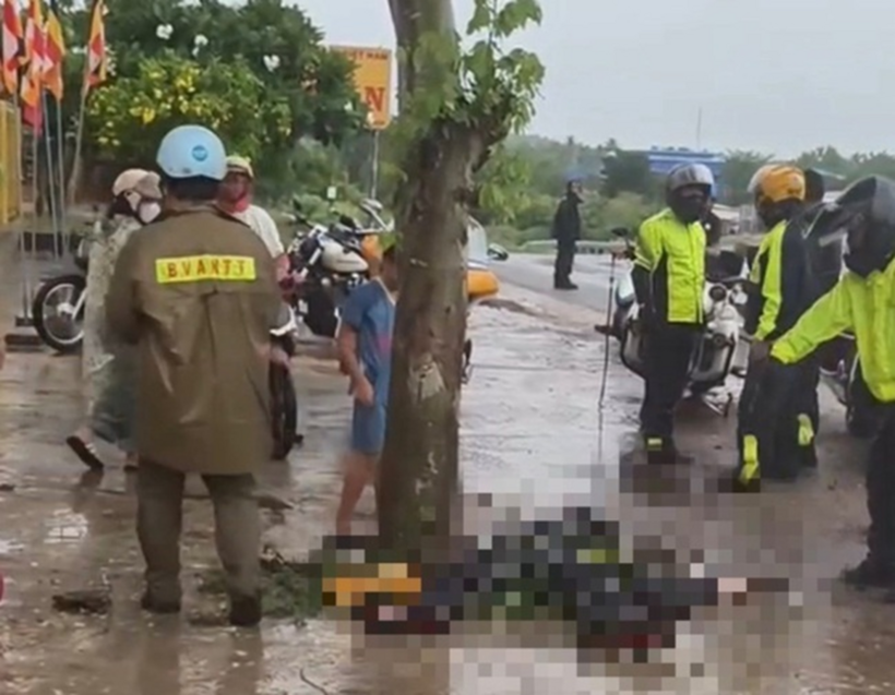 Hiện trường vụ tai nạn. Ảnh: Lao động