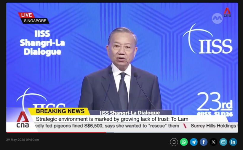Phản ánh được Chanel News Asia thực hiện ngay sau khi Tổng Bí thư, Chủ tịch nước Tô Lâm phát biểu.