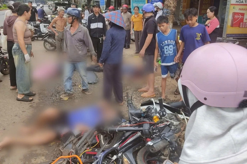 Vụ tai nạn khiến 1 người tử vong, 2 người bị thương (Ảnh: Trường Nguyễn).