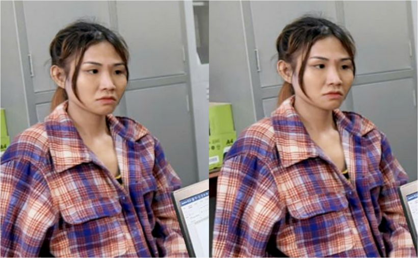Đối tượng Lê Thị Cũa khai báo tại Cơ quan Công an sau khi bị bắt giữ. (Ảnh: Lao động)