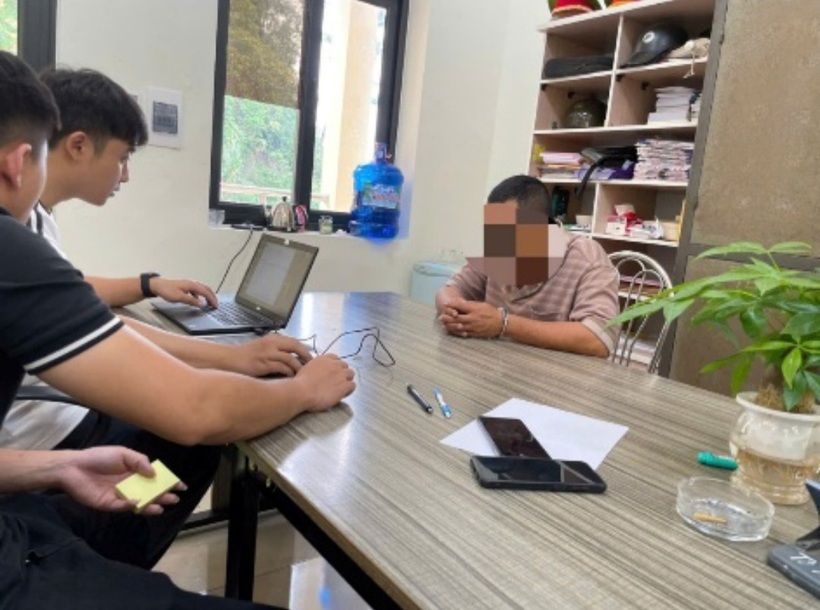 Đối tượng Trần Phú Hải tại cơ quan Công an. Ảnh Công an tỉnh Lạng Sơn.
