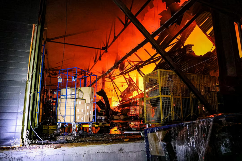 Hiện trường một vụ tấn công do máy bay không người lái. Ảnh: Reuters