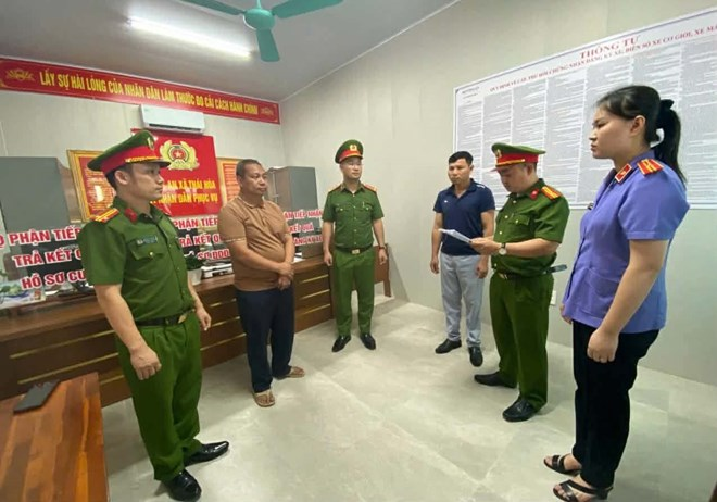 Nguyễn Đình Phú - Giám đốc Công ty TNHH Dịch vụ và Thương mại Tuấn Nhật bị khởi tố về tội trốn thuế. Ảnh: Công an Tuyên Quang