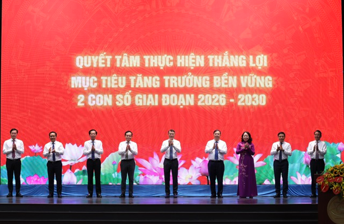 Thủ tướng Lê Minh Hưng và các đại biểu tại lễ phát động (Ảnh: VGP).