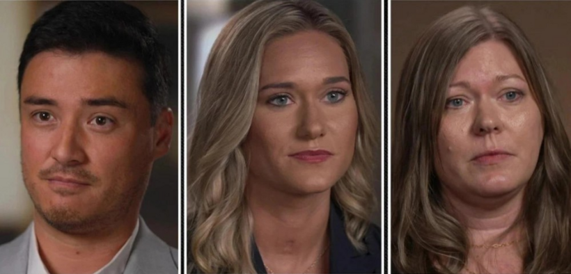 Brian Mann (bìa trái), Hannah Pettey (giữa) và bà Nicole Pettey. Ảnh: CBS News