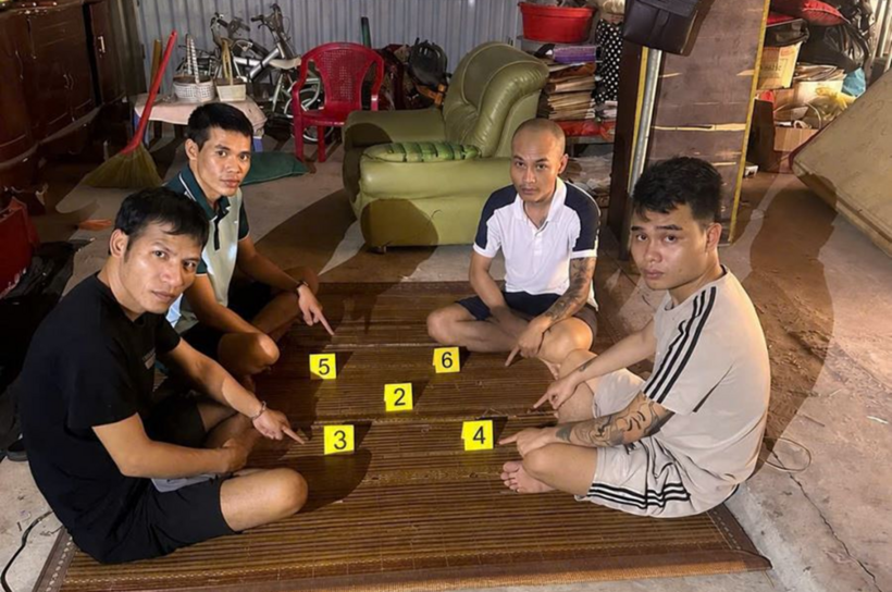 Các đối tượng trong vụ án tổ chức sử dụng trái phép chất ma túy bị lực lượng Công an phát hiện, bắt giữ tại hiện trường
