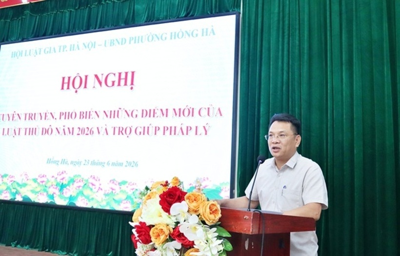 Ông Nguyễn Hải Đăng - Phó Chủ tịch UBND phường Hồng Hà phát biểu.