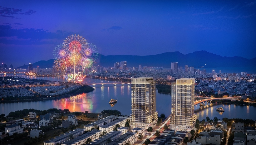 Phối cảnh vị trí dự án S-Light Tower soi bóng sông Hàn. Ảnh: Sun Property.