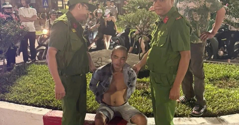 Đối tượng bị khống chế (Ảnh: Công an Hà Nội).