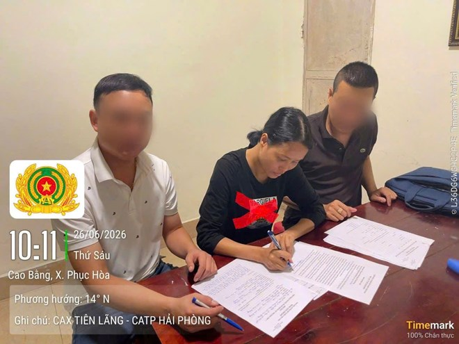 Đối tượng Phạm Thị Hồng (x). Ảnh: Công an Hải Phòng