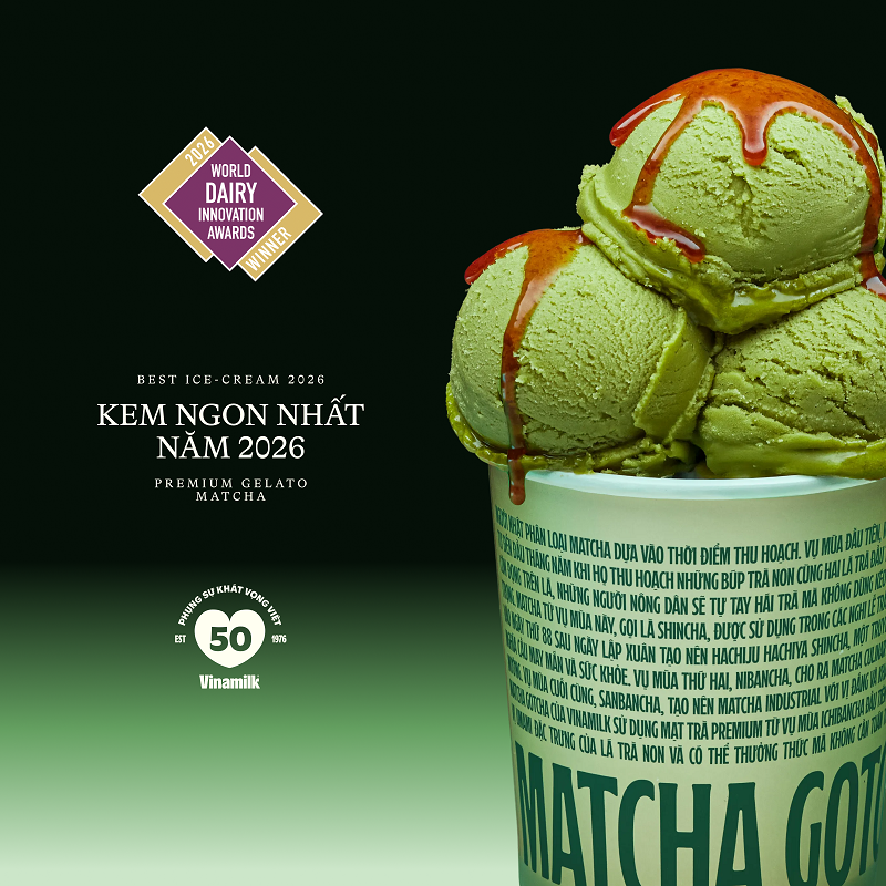 Vinamilk Gelato Matcha Gotcha vượt qua nhiều đối thủ nổi tiếng toàn cầu để giành giải Kem ngon nhất (Ảnh: VN).