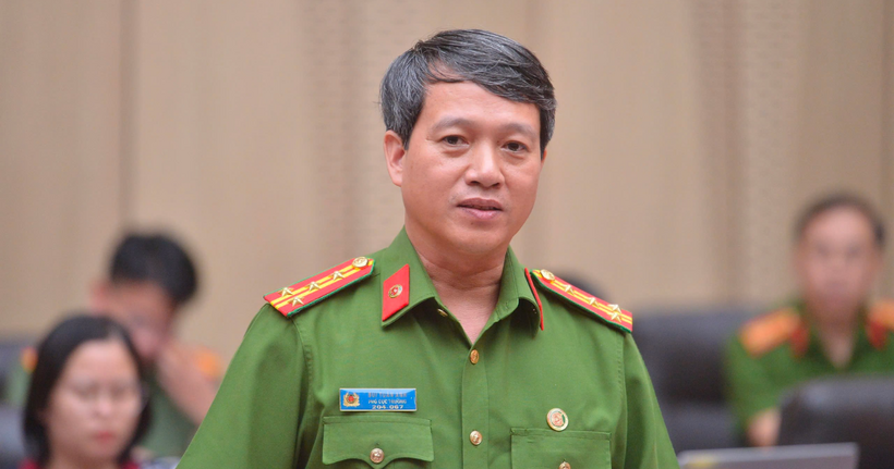 3Đại tá Bùi Tuấn Anh, Phó Cục trưởng Cục Cảnh sát điều tra tội phạm về trật tự xã hội, Bộ Công an phát biểu tại Họp báo.