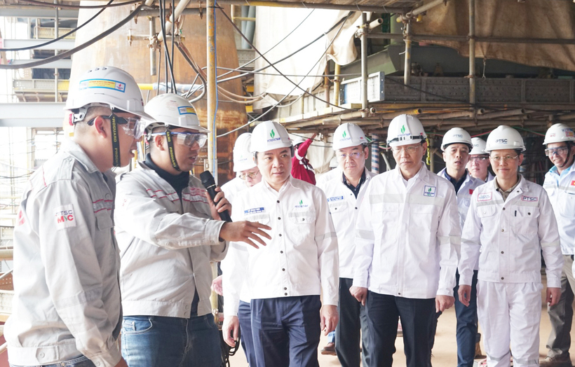 Chủ tịch HĐTV Petrovietnam Lê Ngọc Sơn kiểm tra công trường Dự án giàn CPP Lô B