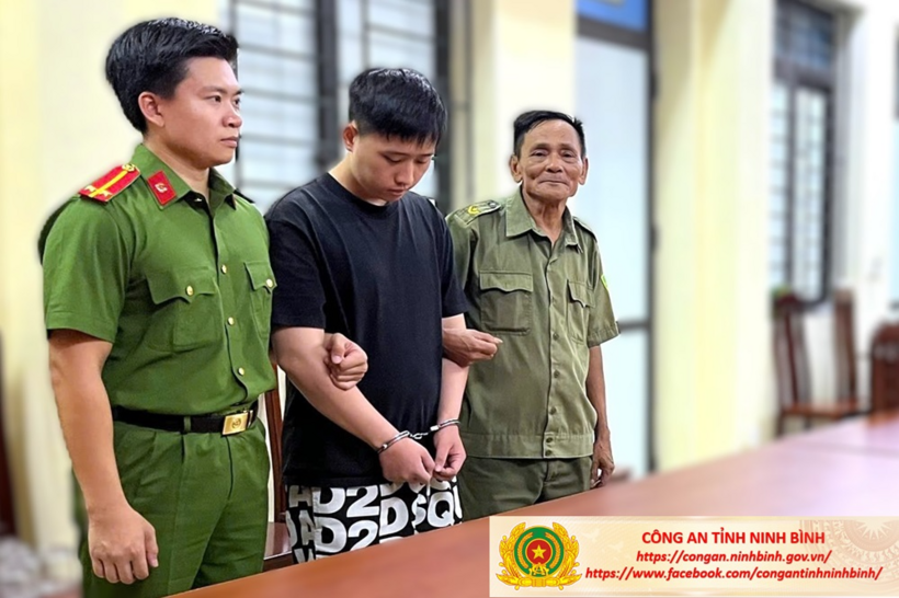 Trương Đình Cường bị công an tạm giữ. Ảnh: Công an tỉnh Ninh Bình