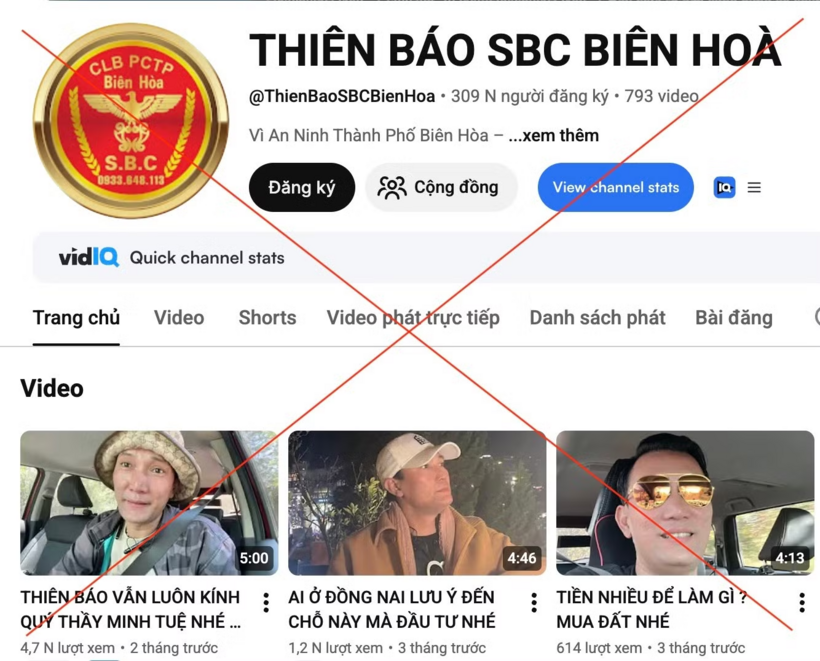 Công an TP. Đồng Nai bắt giam chủ kênh youtube “Thiên Báo SBC Biên Hòa”. Ảnh: Công an Nhân dân