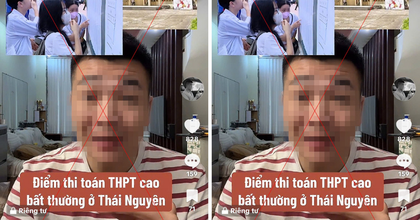 V.V.C thông tin không chính xác về điểm thi môn toán tại Thái Nguyên. (Ảnh: Công an Thái Nguyên)