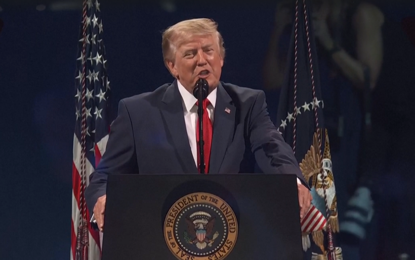Tổng thống Trump phát biểu tại Quảng trường Quốc gia ở Washington ngày 4/7. Video: Reuters
