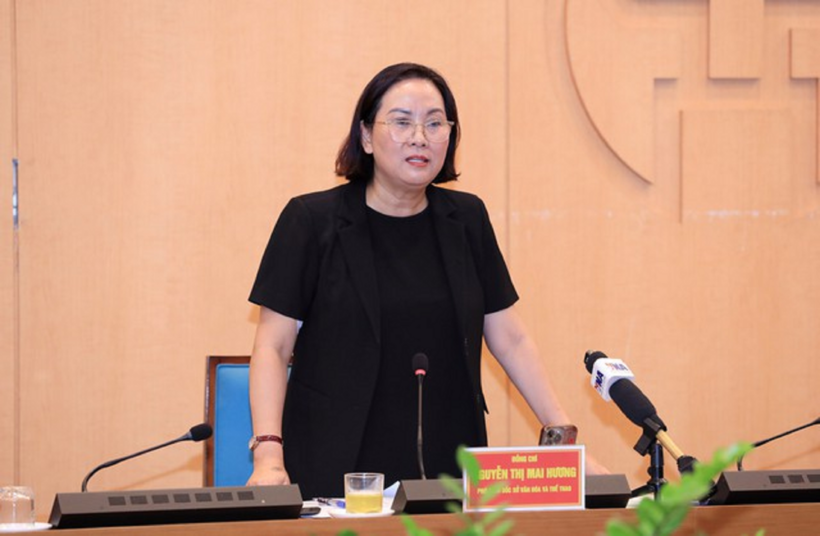 Bà Nguyễn Thị Mai Hương - Phó Giám đốc Sở Văn hóa Thể thao thông tin tại họp báo (Ảnh: Thanh Hải).