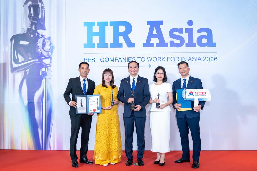 NCB được vinh danh với 3 giải thưởng lớn tại HR Asia Awards 2026