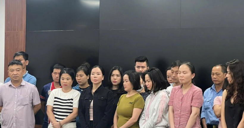 Một số đối tượng trong vụ án tại cơ quan công an.