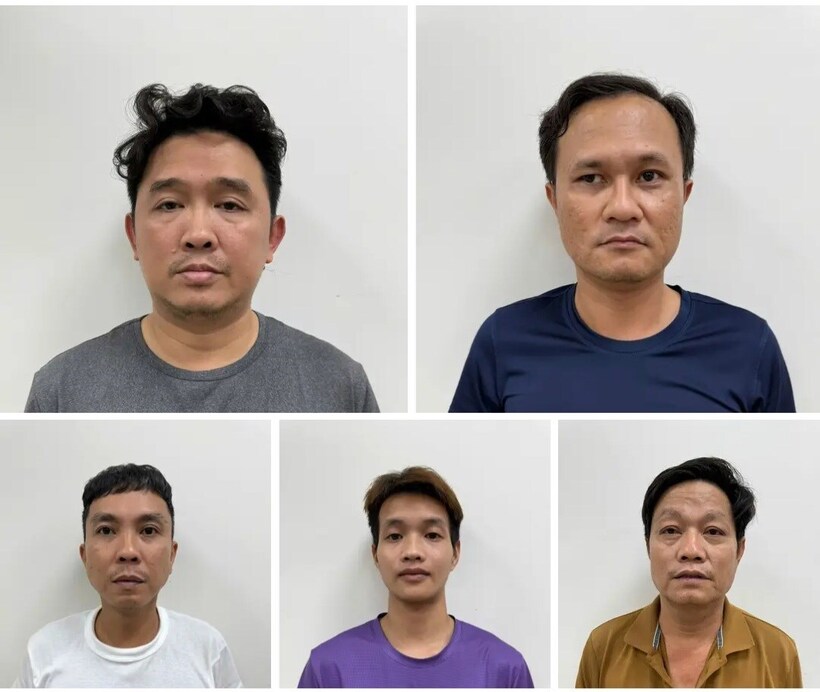 Một số đối tượng bị bắt giữ. (Ảnh: Công an Hải Phòng)