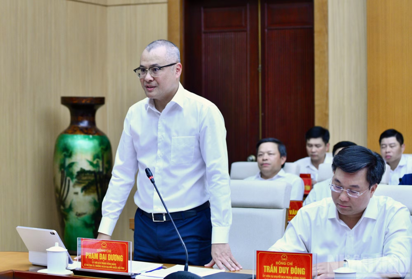 Bí thư Tỉnh ủy Phú Thọ Phạm Đại Dương phát biểu ý kiến tại cuộc làm việc. (Ảnh: THANH GIANG)/ Theo báo Nhân dân.