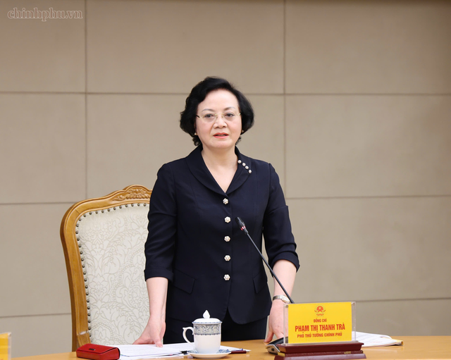 Phó Thủ tướng Phạm Thị Thanh Trà phát biểu chỉ đạo tại phiên họp (Ảnh: VGP).