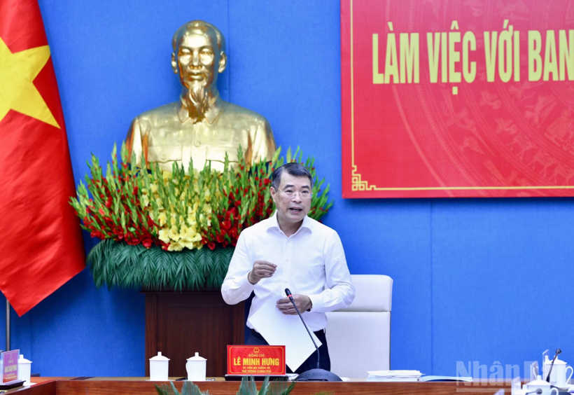 Thủ tướng Chính phủ Lê Minh Hưng phát biểu ý kiến chỉ đạo tại cuộc làm việc với Ban Thường vụ Tỉnh ủy Phú Thọ. (Ảnh: THANH GIANG)/ Theo báo Nhân dân.