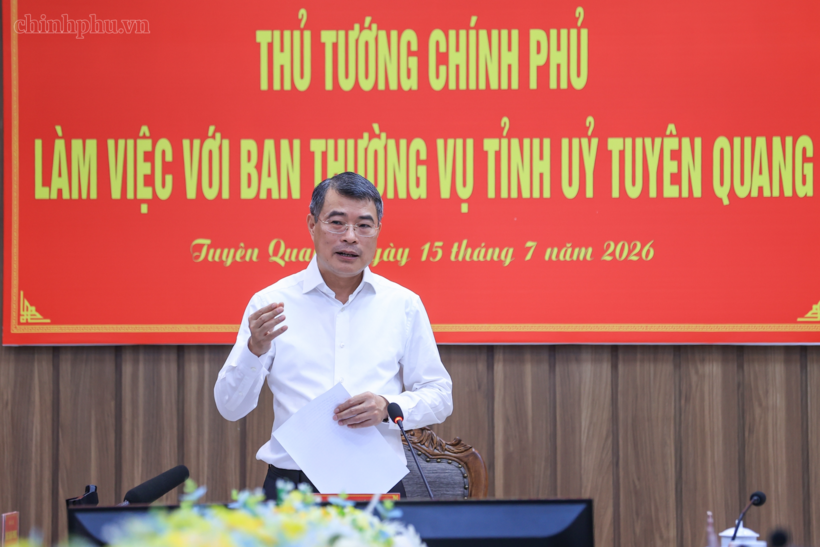 Thủ tướng Lê Minh Hưng phát biểu tại cuộc làm việc (Ảnh: VGP).