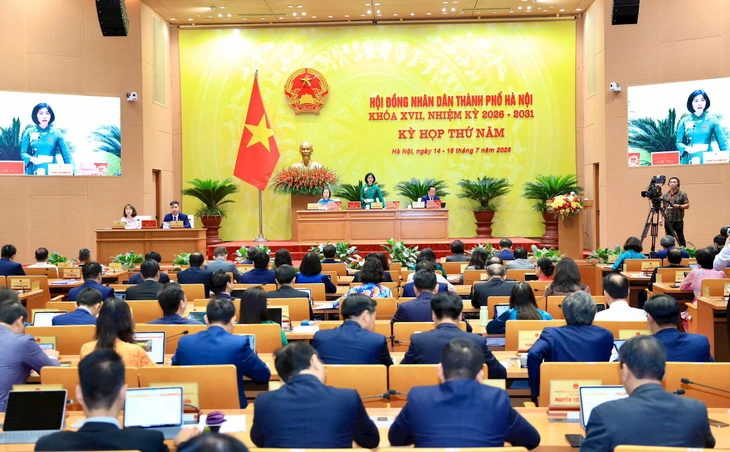 Toàn cảnh phiên chất vấn - Ảnh: HĐND TP Hà Nội/ Theo Tuổi trẻ.