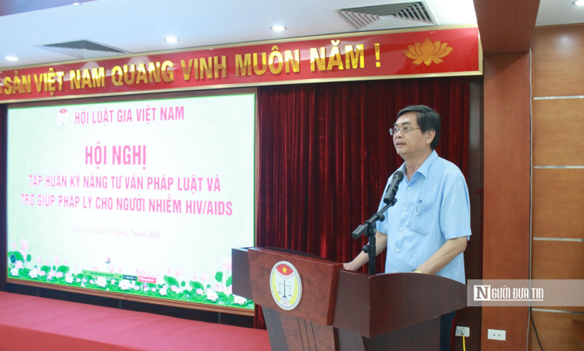 Luật gia Lê Văn Hợp - Uỷ viên Ban chấp hành Hội Luật gia Việt Nam, Phó Trưởng Ban Tư vấn pháp luật và Trợ giúp pháp lý (Hội Luật gia Việt Nam) phát biểu.