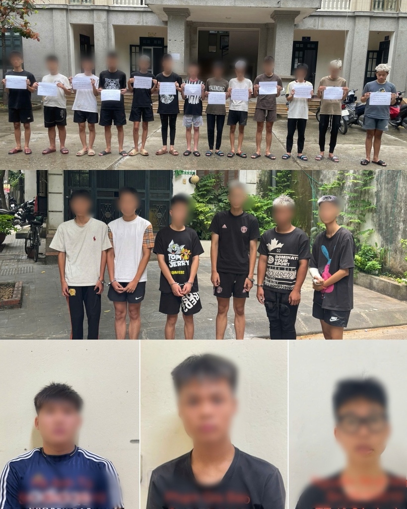 Các đối tượng có liên quan. Ảnh Công an TP. Hà Nội
