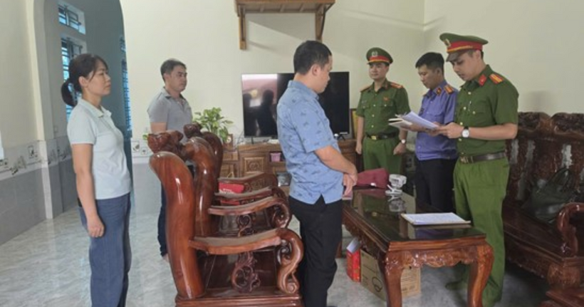 Cơ quan CSĐT Công an tỉnh khởi tố các bị can trong vụ án. (Ảnh: Công an Ninh Bình)