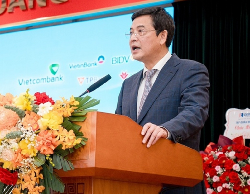 Thứ trưởng Bộ Xây dựng Bùi Xuân Dũng phát biểu tại buổi lễ. Ảnh: Tập đoàn Đèo Cả.