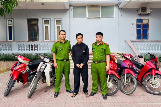 Đối tượng Nguyễn Kế Tài bị bắt sau khi thực hiện nhiều vụ trộm cắp tài sản. (Ảnh: Công an Hà Tĩnh)