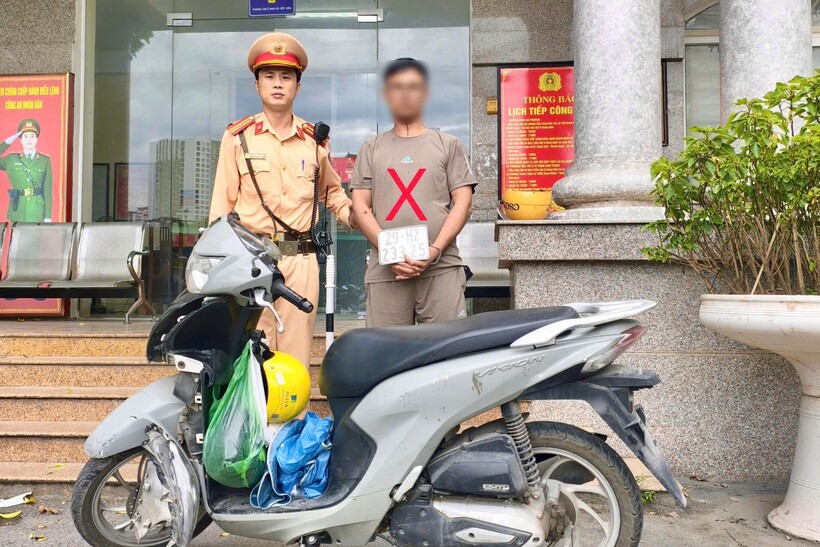 Đối tượng Lâm (X) và tang vật liên quan.