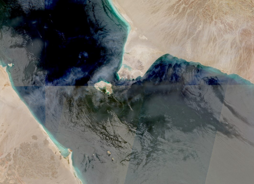 Hình ảnh vệ tinh của eo biển Bab el-Mandeb. Ảnh: Reuters