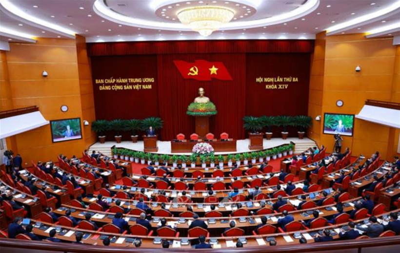 Phiên bế mạc Hội nghị lần thứ 3 Ban Chấp hành Trung ương Đảng khoá XIV. Ảnh: Dương Giang/TTXVN